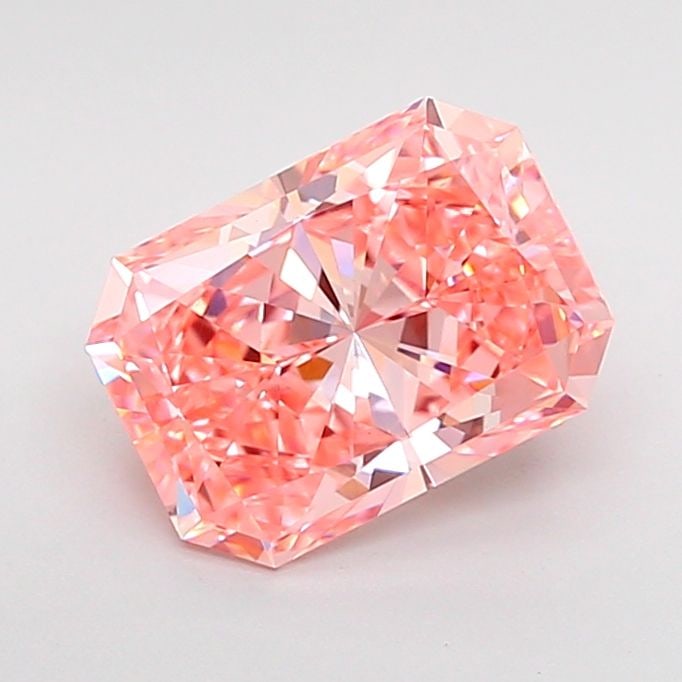 IGI Radiant 1.93ct Fancy Vivid Pink VVS2 Loose Lab Diamond: IGI Radiant 1.93ct Fancy Vivid Pink VVS2 Loose Lab Diamond Experience the unparalleled beauty of a lab-grown Fancy Vivid Pink diamond, certified by IGI as VVS2 in clarity and EX in polish and symmetry