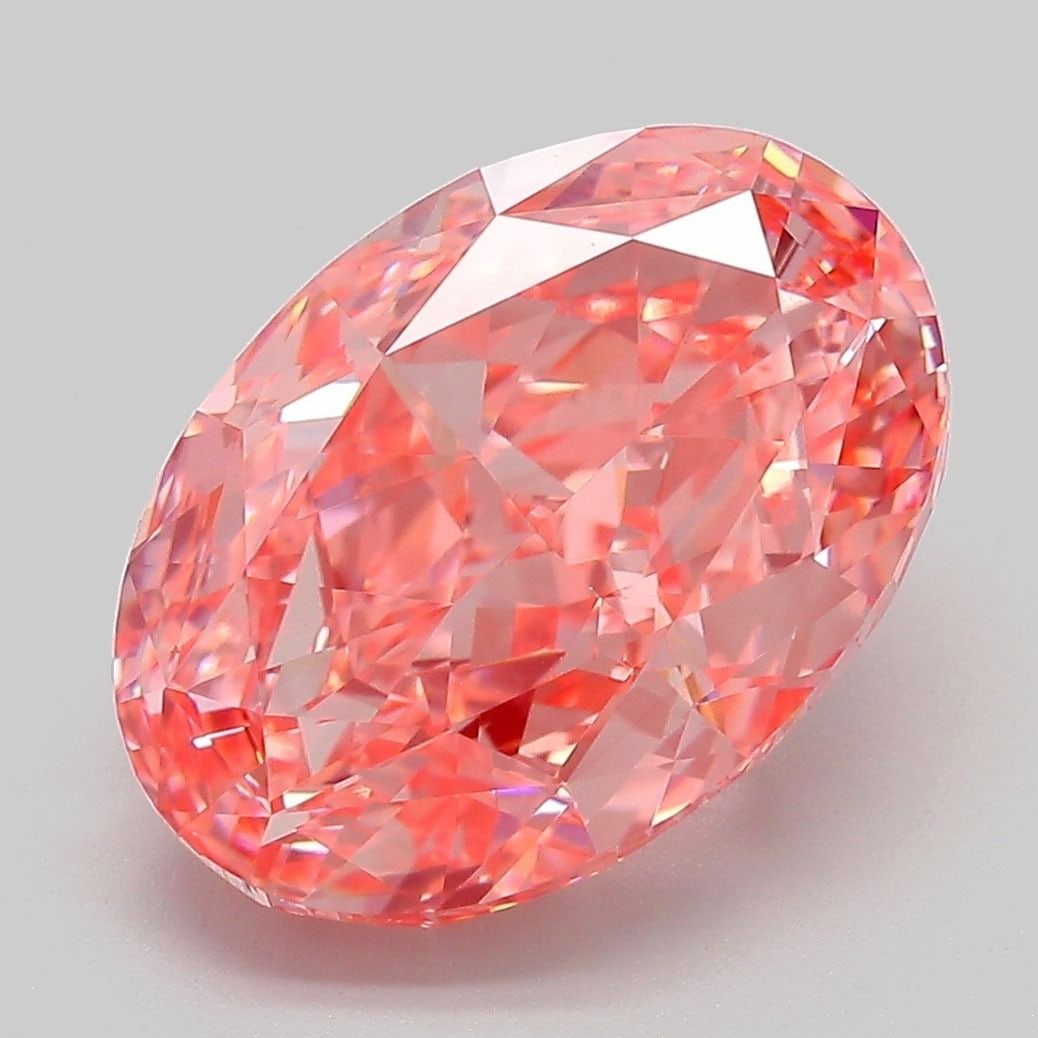 IGI Oval 6.51ct Fancy Vivid Pink VVS2 Loose Lab Diamond: IGI Oval 6.51ct Fancy Vivid Pink VVS2 Loose Lab Diamond Experience the rare beauty of a Fancy Vivid Pink diamond, one of the most coveted colors in the world of gemstones. This exceptional 6.51ct lab-