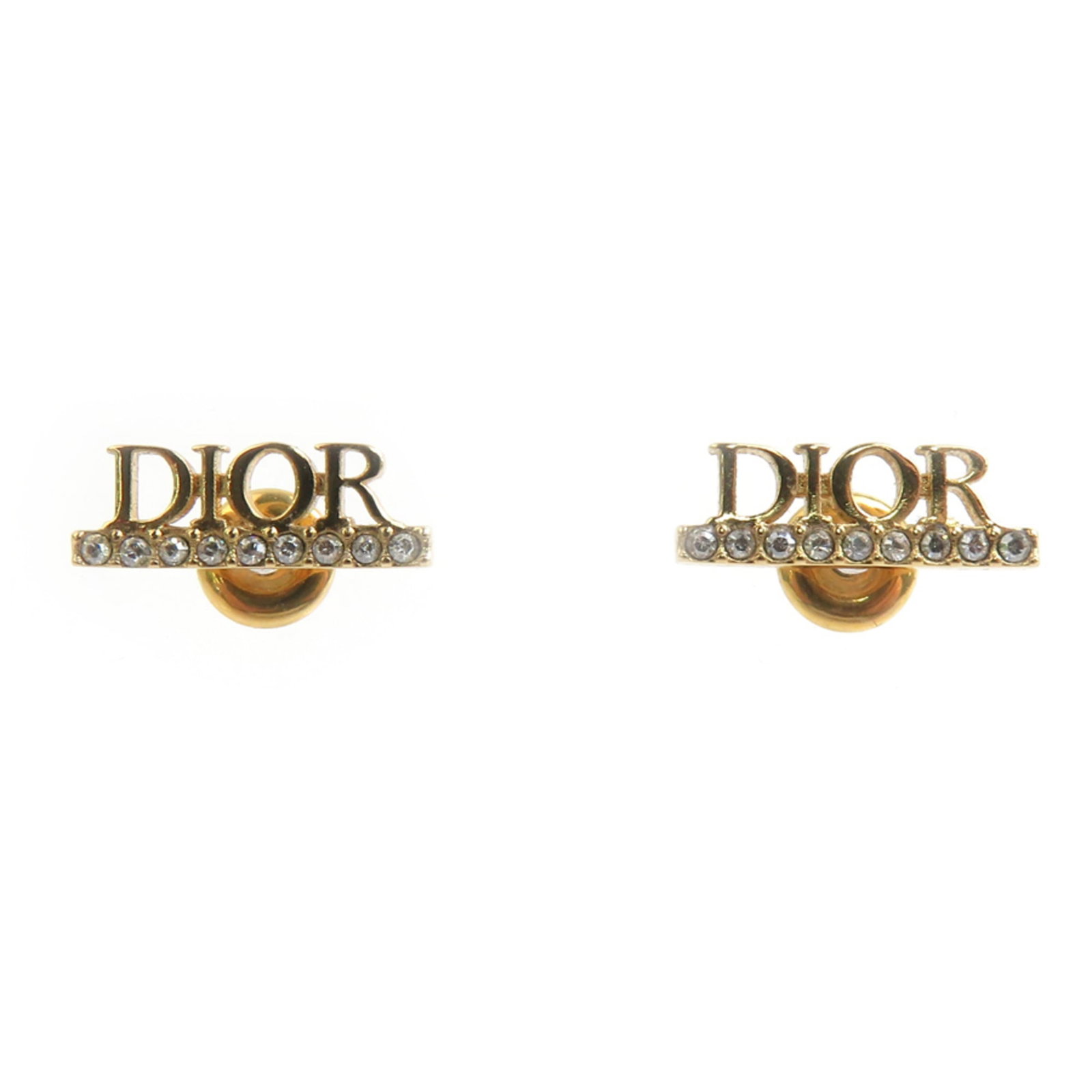 Christian Dior Stud Earrings in Metal: Christian Dior Stud Earrings in Metal Elevate your everyday style with these stunning Christian Dior stud earrings, crafted in 24k gold for a luxurious touch. With their sleek design and subtle shine,