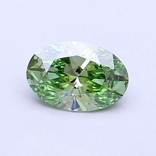 IGI Oval 0.62ct Fancy Vivid Green VVS2 Loose Lab Diamond: IGI Oval 0.62ct Fancy Vivid Green VVS2 Loose Lab Diamond Experience the breathtaking beauty of a lab-grown Fancy Vivid Green diamond, certified by IGI and boasting exceptional clarity (VVS2) and polis