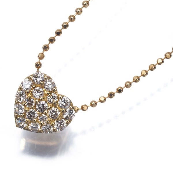 Gold Ponte Vecchio Necklace Diamond 0.30Ct Heart Paved 18K 750 Yellow: Gold Ponte Vecchio Necklace Diamond 0.30Ct Heart Paved 18K 750 Yellow Elevate your elegance with the stunning 18k yellow gold Ponte Vecchio necklace, boasting a beautiful 0.30ct natural diamond at its