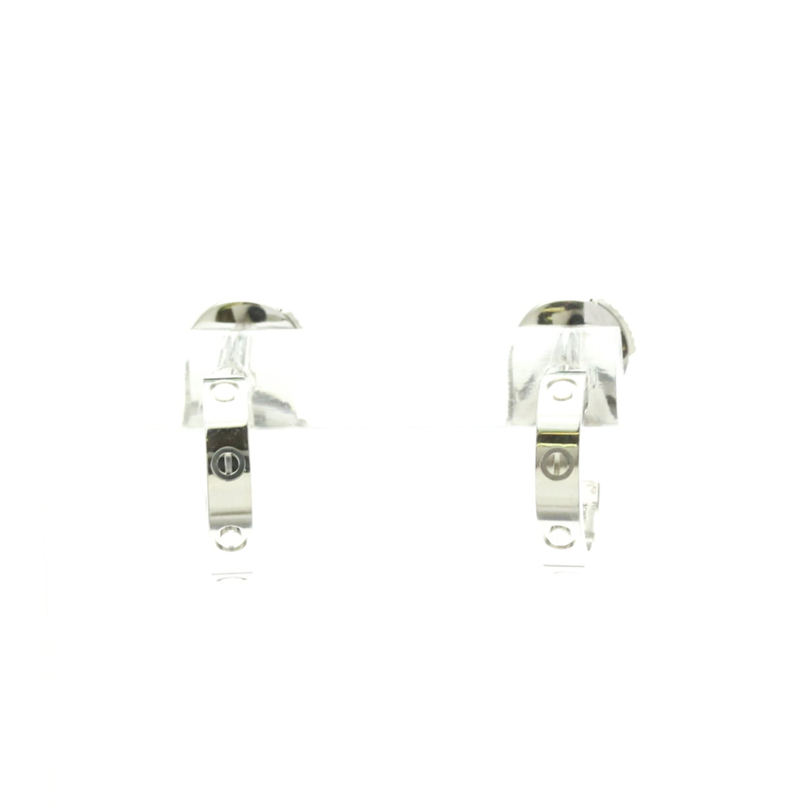 Cartier Half Hoop Earrings in 18K White Gold: Cartier Half Hoop Earrings in 18K White Gold Exceptional Cartier Half Hoop Earrings White available for auction. Review complete item specifications below for detailed information. Item Specifics: Bra