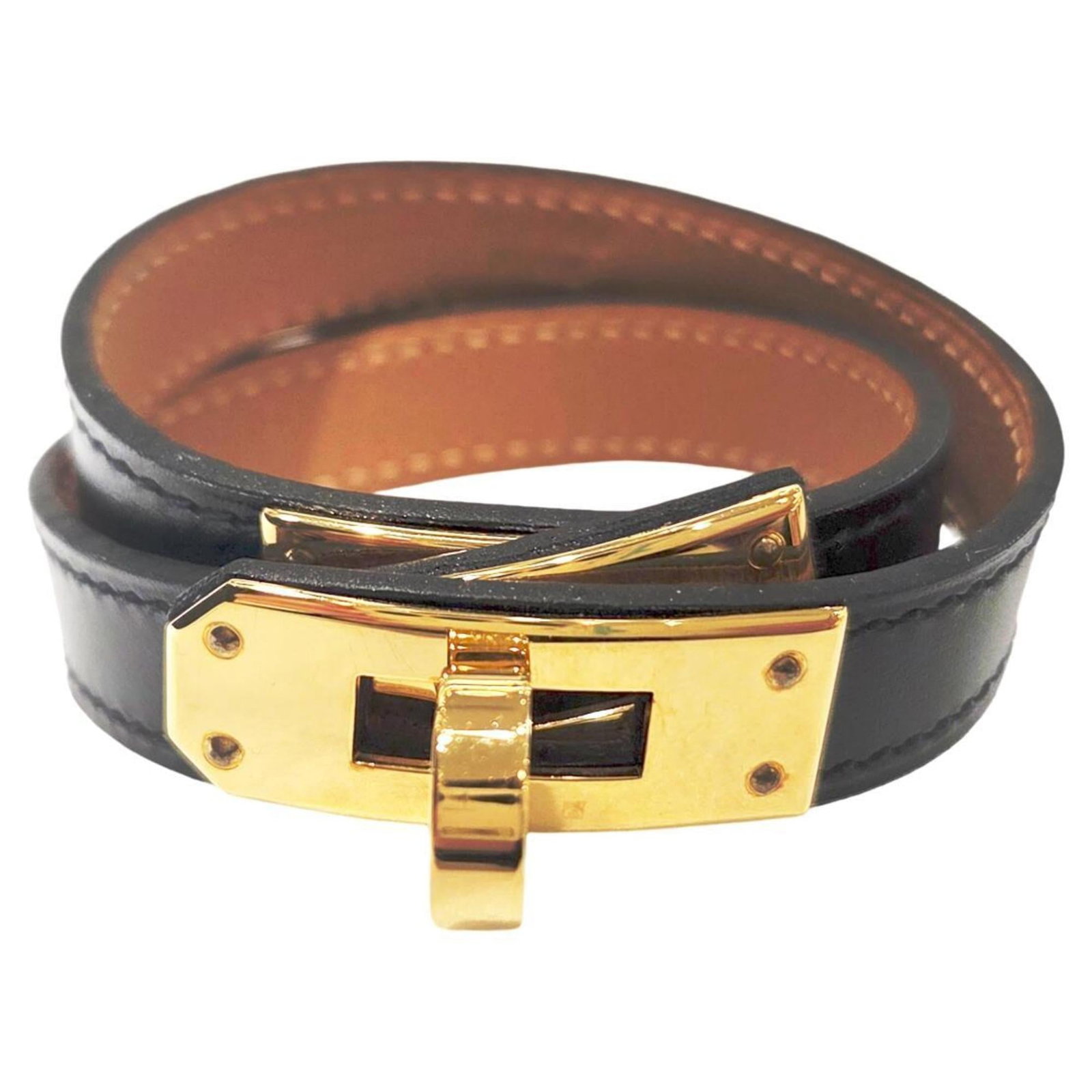 Hermes Leather Charm Bracelet: Hermes Leather Charm Bracelet A sleek and sophisticated accessory, this Hermes leather charm bracelet boasts the iconic brand's signature style with a timeless black leather design, perfect for adding