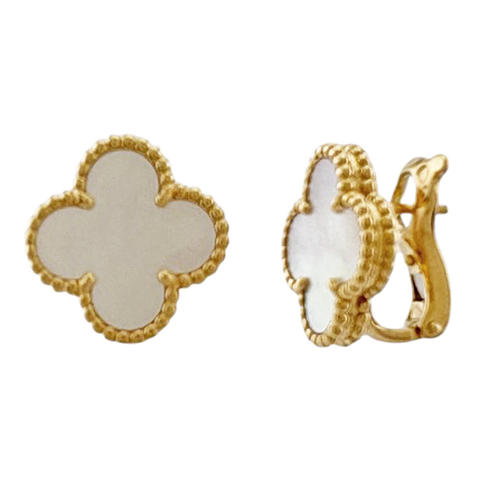 Van Cleef & Arpels 18k Yellow Gold Stud Earrings: Van Cleef & Arpels 18k Yellow Gold Stud Earrings Elevate your everyday style with these exquisite 18k yellow gold stud earrings from the renowned French luxury brand Van Cleef & Arpels. With their sle
