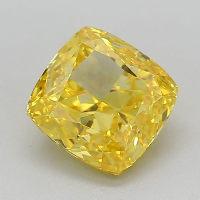 Loose Lab Diamond - IGI Cushion Modified 0.74ct Fancy Vivid Yellow VVS1: Loose Lab Diamond - IGI Cushion Modified 0.74ct Fancy Vivid Yellow VVS1 Experience the brilliance of a lab-grown diamond, certified by IGI as a Fancy Vivid Yellow VVS1. This 0.74ct cushion-cut gem shi