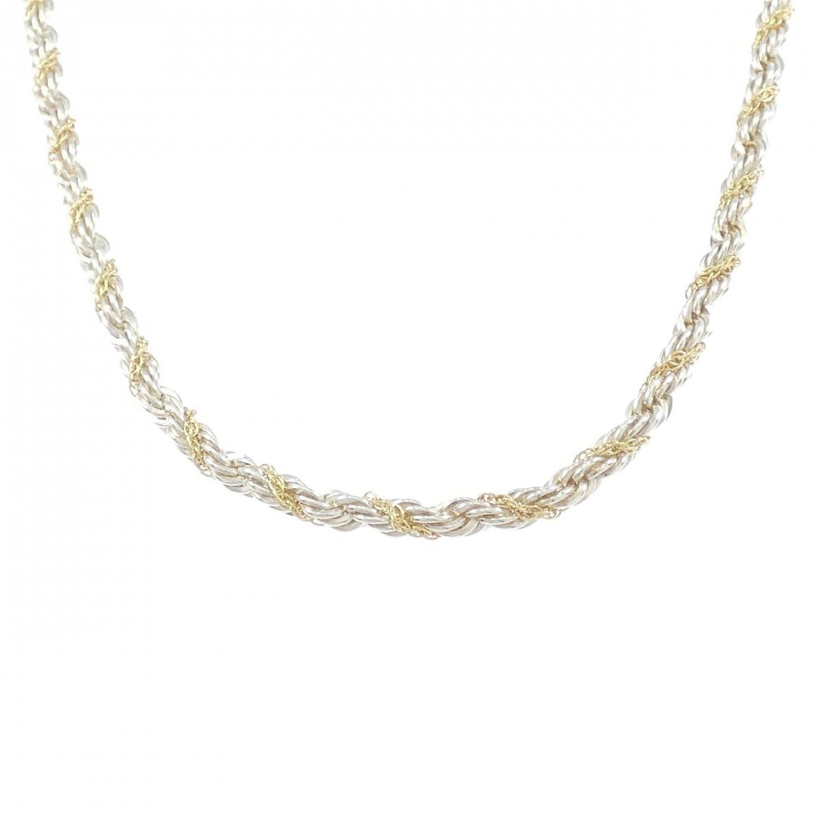 Necklace Tiffany & Co. 925 750YG: Necklace Tiffany & Co. 925 750YG A stunning Tiffany & Co. necklace, crafted from 925 silver and 18K yellow gold, boasts a sleek design that exudes elegance. With its comfortable 46cm neck circumferenc