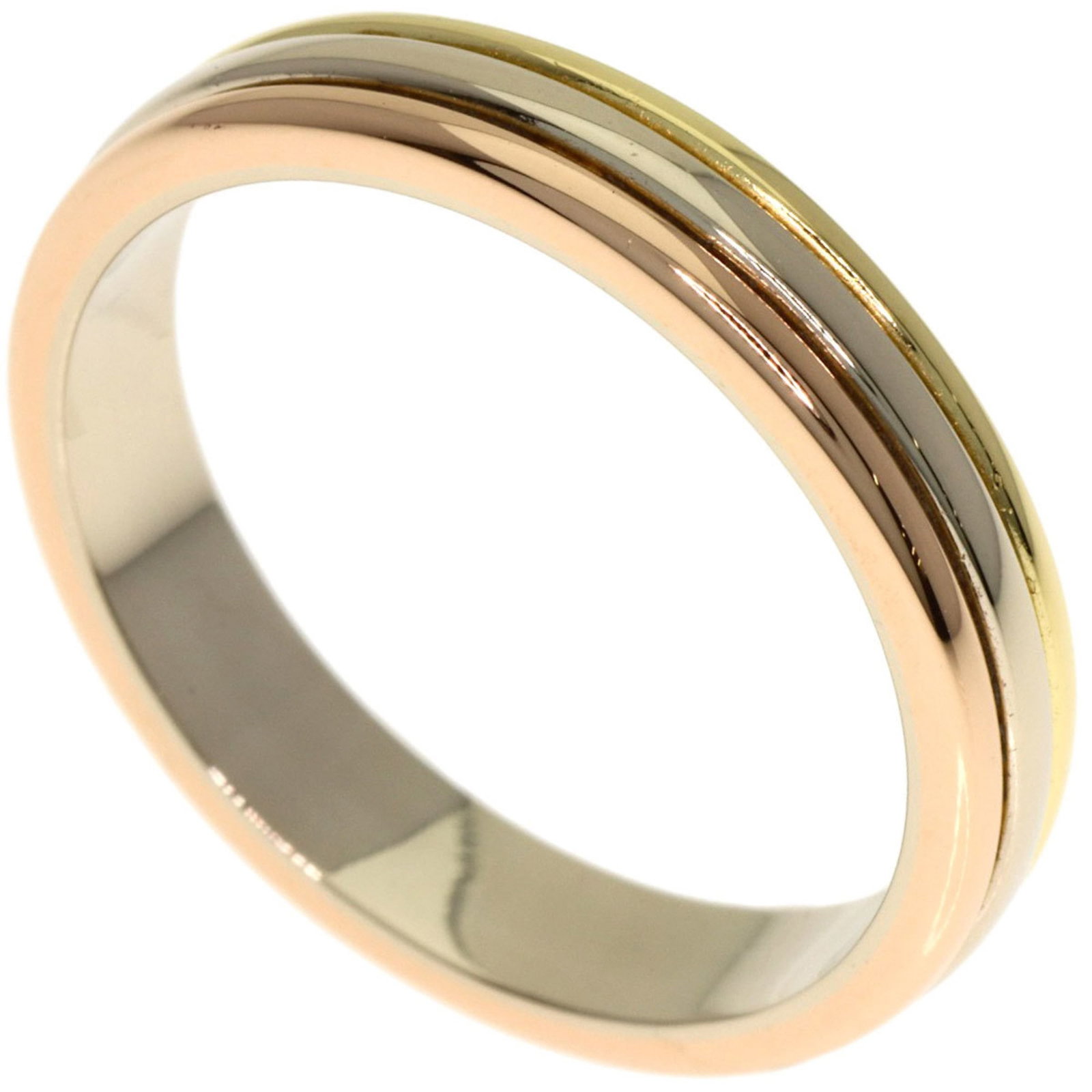 Women's - Cartier Three Gold #55 Ring - 18K Yellow Gold/ 18KPG/ 18KWG: Women's - Cartier Three Gold #55 Ring - 18K Yellow Gold/ 18KPG/ 18KWG A stunning Cartier Three Gold #55 ring, crafted from 18K yellow gold with a rich, warm tone that exudes elegance and sophisticatio