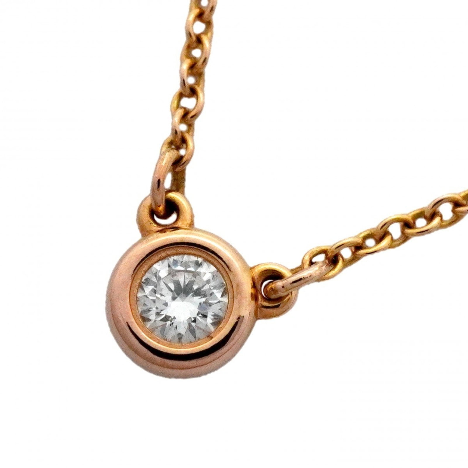 Tiffany & Co. 18k Pink Gold Diamond Necklace by the Yard - Ladies' P2310197: Tiffany & Co. 18k Pink Gold Diamond Necklace by the Yard - Ladies' P2310197 A stunning Tiffany & Co. 18k pink gold diamond necklace, expertly crafted with a delicate 42cm chain and a beautiful 5mm x 5