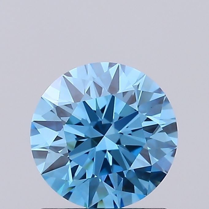 IGI Round 0.94ct Fancy Vivid Blue VVS1 Ideal Loose Lab Diamond: IGI Round 0.94ct Fancy Vivid Blue VVS1 Ideal Loose Lab Diamond Experience the breathtaking beauty of this 0.94ct Fancy Vivid Blue VVS1 Ideal lab-grown diamond, certified by IGI and boasting exceptiona