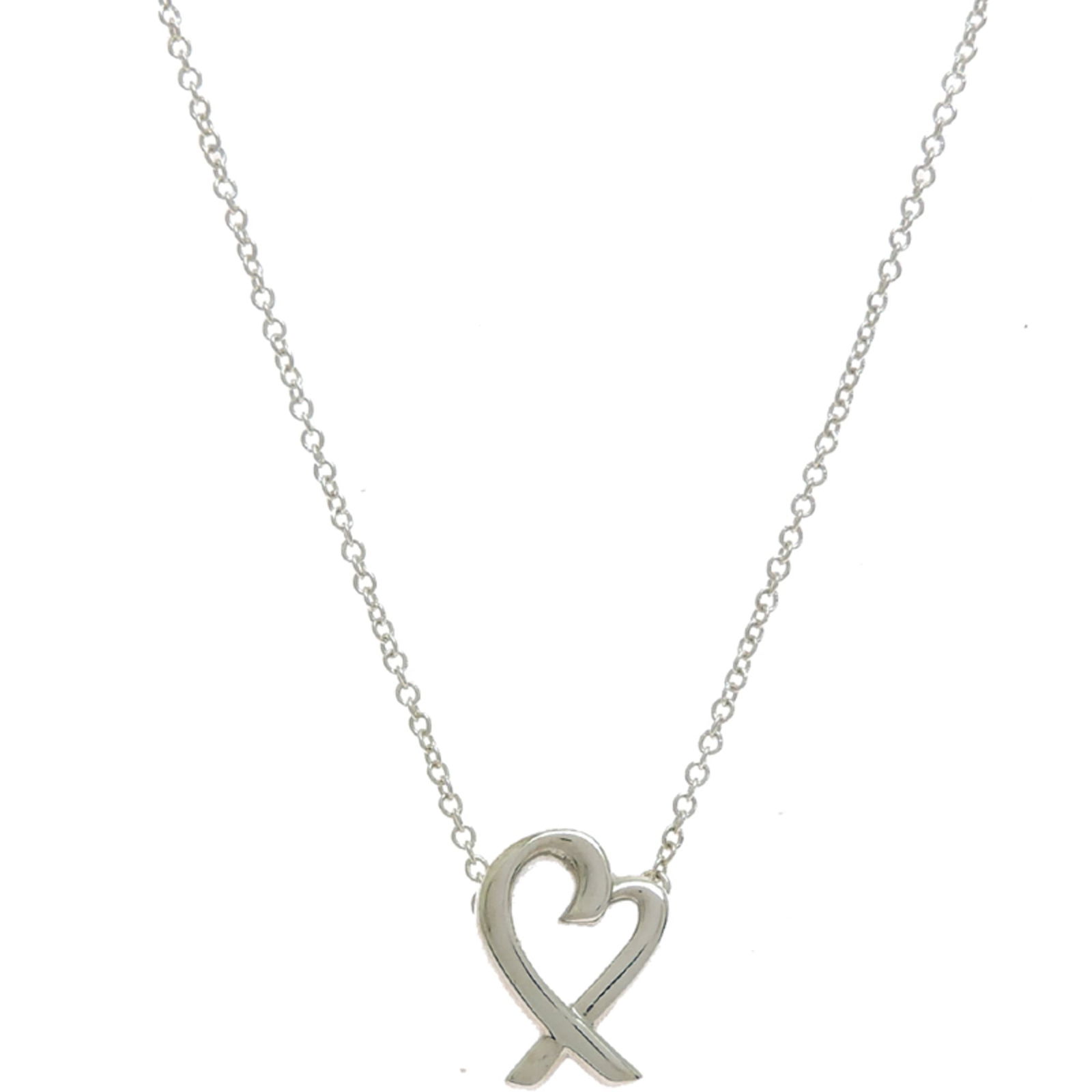 Sterling Silver 925 - Tiffany & Co. Paloma Picasso Loving Heart Women's Necklace: Sterling Silver 925 - Tiffany & Co. Paloma Picasso Loving Heart Women's Necklace A stunning sterling silver necklace from Tiffany & Co., the Paloma Picasso Loving Heart design is a timeless classic th
