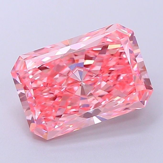 IGI Radiant 1.96ct Fancy Vivid Pink VVS2 Loose Lab Diamond: IGI Radiant 1.96ct Fancy Vivid Pink VVS2 Loose Lab Diamond Experience the rare beauty of a Fancy Vivid Pink diamond, one of the most coveted colors in the world of gemstones. This exquisite 1.96ct lab