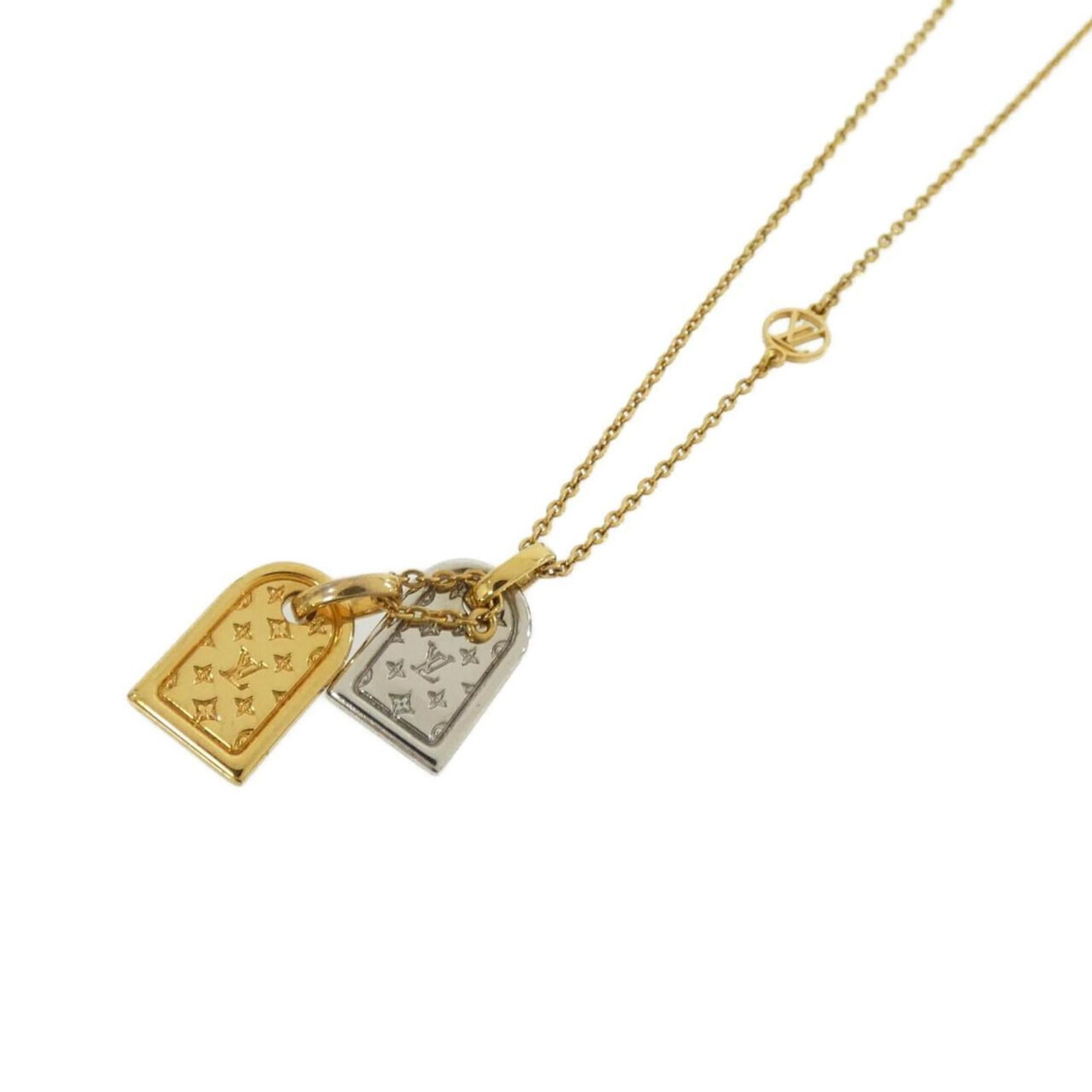 Louis Vuitton Nanogram Necklace: Louis Vuitton Nanogram Necklace A stunning Louis Vuitton Nanogram Necklace in gold, boasting the iconic monogram pattern and sleek design that exudes luxury. With its 43.5cm chain and delicate 3mm x 1