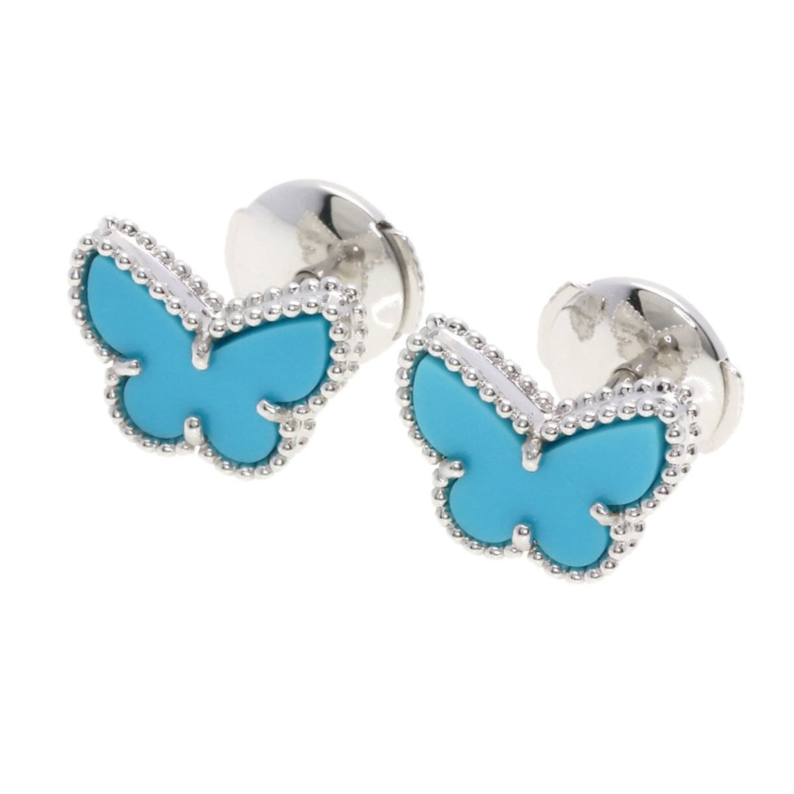 Van Cleef & Arpels 18k White Gold Stud Earrings: Van Cleef & Arpels 18k White Gold Stud Earrings Elegant and understated, these 18k white gold stud earrings from Van Cleef & Arpels exude timeless sophistication. With their subtle sparkle and sleek d