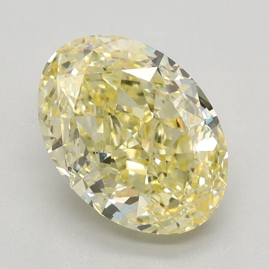 IGI Oval 2.2ct Fancy Intense Yellow VVS2 Loose Lab Diamond: IGI Oval 2.2ct Fancy Intense Yellow VVS2 Loose Lab Diamond Experience the vibrant warmth of a Fancy Intense Yellow diamond, one of the rarest and most coveted colors in nature. This 2.2ct