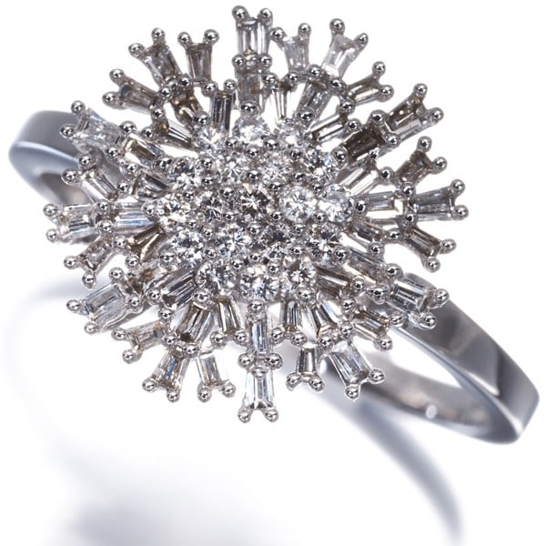 Snowflake US9 18K 750 White Gold Diamond Ring (0.40ct): Snowflake US9 18K 750 White Gold Diamond Ring (0.40ct) Elevate your style with this stunning 18k white gold diamond ring, showcasing a beautiful natural snowflake design and a sparkling 0.40ct diamond