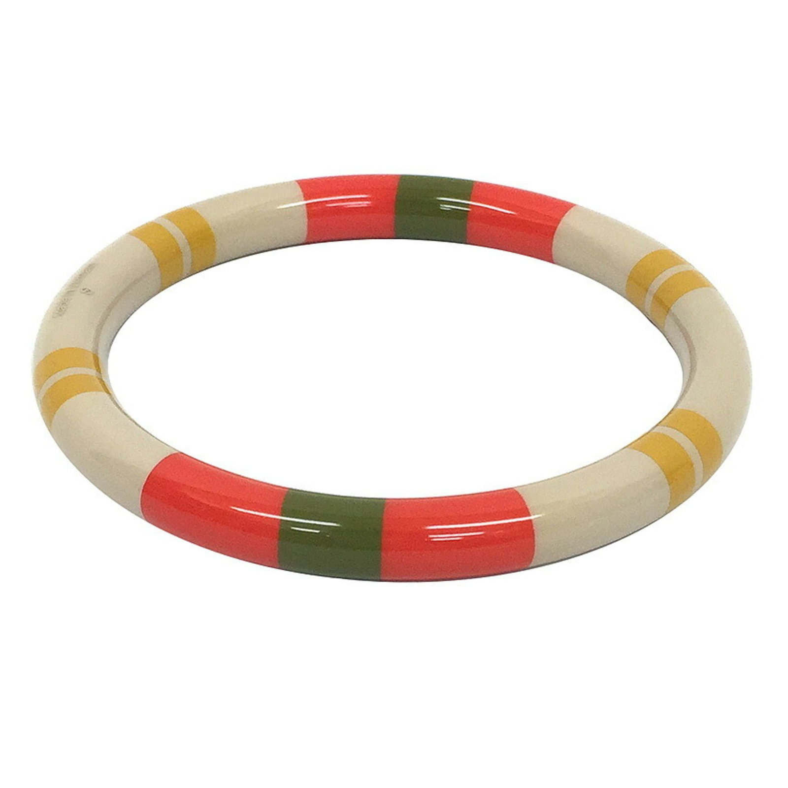 Hermes Bangle with Lacquer and Wood: Hermes Bangle with Lacquer and Wood A stunning Hermes bangle, crafted from rich lacquer and wood, adds a touch of elegance to any outfit with its classic design and natural beauty. Its beige hue gives
