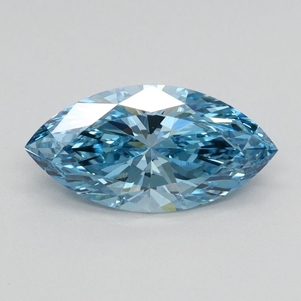 IGI Marquise 0.93ct Fancy Vivid Blue VVS2 Loose Lab Diamond: IGI Marquise 0.93ct Fancy Vivid Blue VVS2 Loose Lab Diamond A stunning Fancy Vivid Blue lab diamond, certified by the International Gemological Institute (IGI), boasts exceptional clarity and polish w