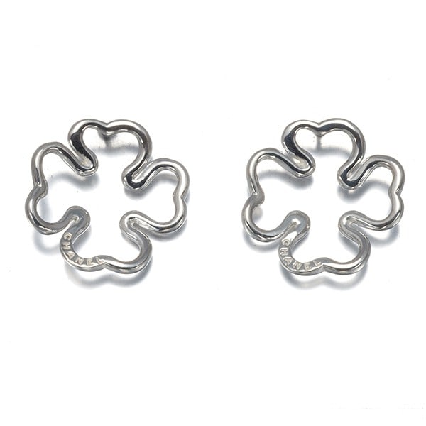 Chanel Clover 925 Sterling Silver Earrings: Chanel Clover 925 Sterling Silver Earrings Elevate your everyday style with the timeless elegance of CHANEL's Clover 925 Sterling Silver Earrings. Crafted from high-quality sterling silver, these unde