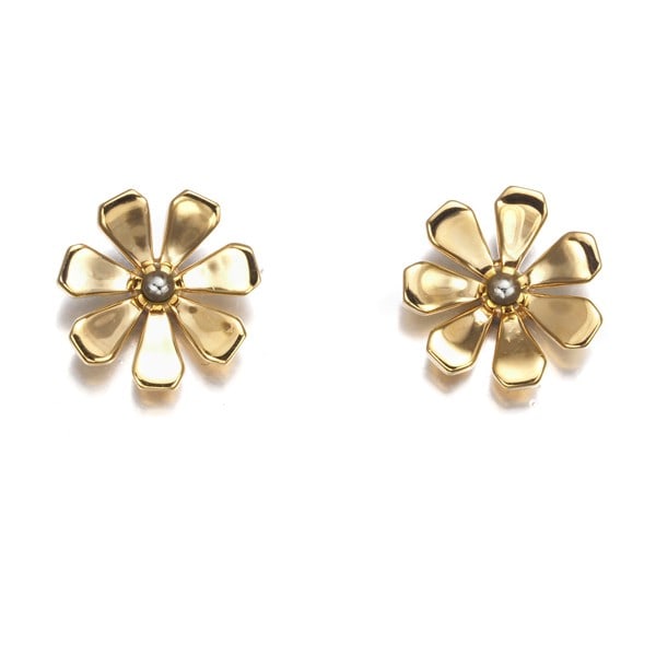 Tiffany & Co. 18k Yellow Gold and Sterling Silver Daisy Flower Earrings: Tiffany & Co. 18k Yellow Gold and Sterling Silver Daisy Flower Earrings Elevate your everyday style with these exquisite Tiffany & Co. daisy flower earrings, crafted from 18k yellow gold and sterling