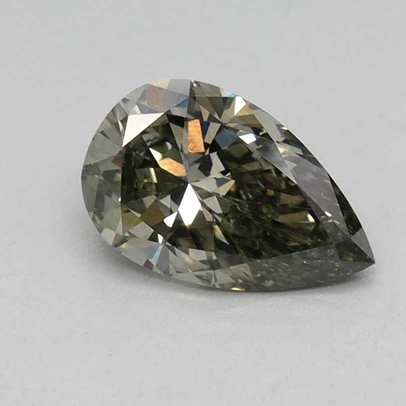 Loose Lab Diamond - IGI Pear 0.56ct Fancy Gray Green VVS2: Loose Lab Diamond - IGI Pear 0.56ct Fancy Gray Green VVS2 Experience the unique beauty of a lab-grown diamond, certified by IGI as Fancy Gray Green in VVS2 clarity. This 0.56ct pear-shaped gem boasts