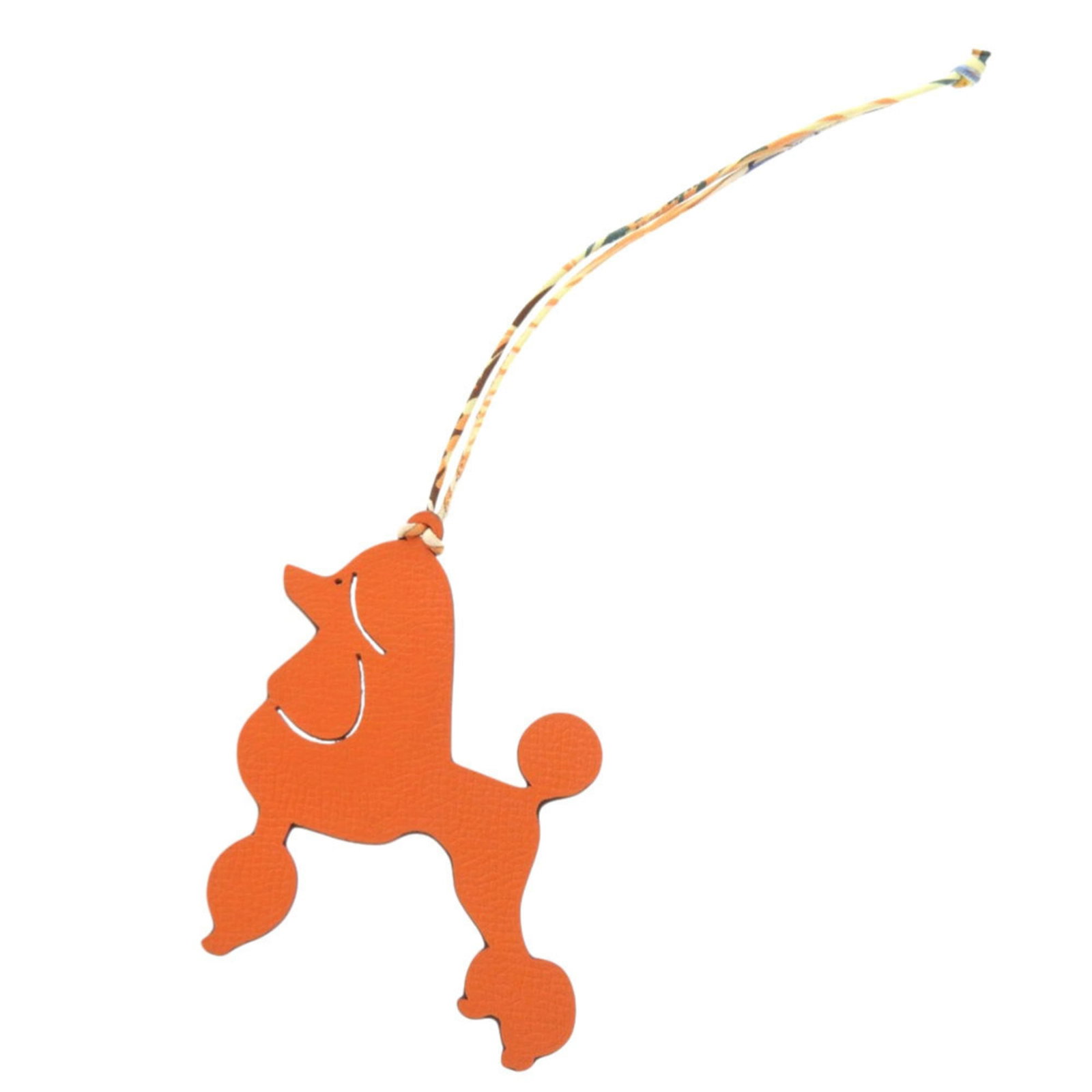 Hermes Epsom Leather and Taurillon Clemence Handbag Charm: Hermes Epsom Leather and Taurillon Clemence Handbag Charm A stunning Hermes Epsom Leather and Taurillon Clemence Handbag Charm, crafted from rich black and vibrant orange tones, adds a touch of luxury