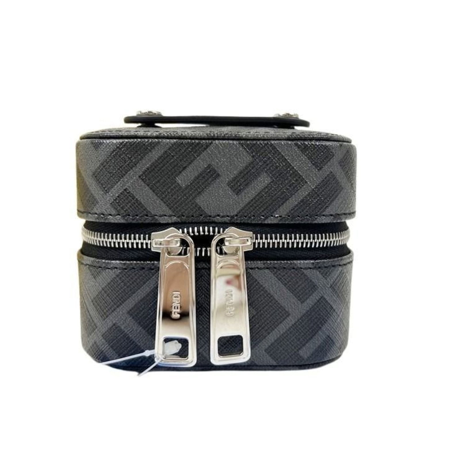 Pvc Fendi Jewelry Case: Pvc Fendi Jewelry Case A sleek and stylish Fendi PVC jewelry case, perfect for keeping your treasured accessories organized and protected. With its durable black and gray color scheme and secure zippe