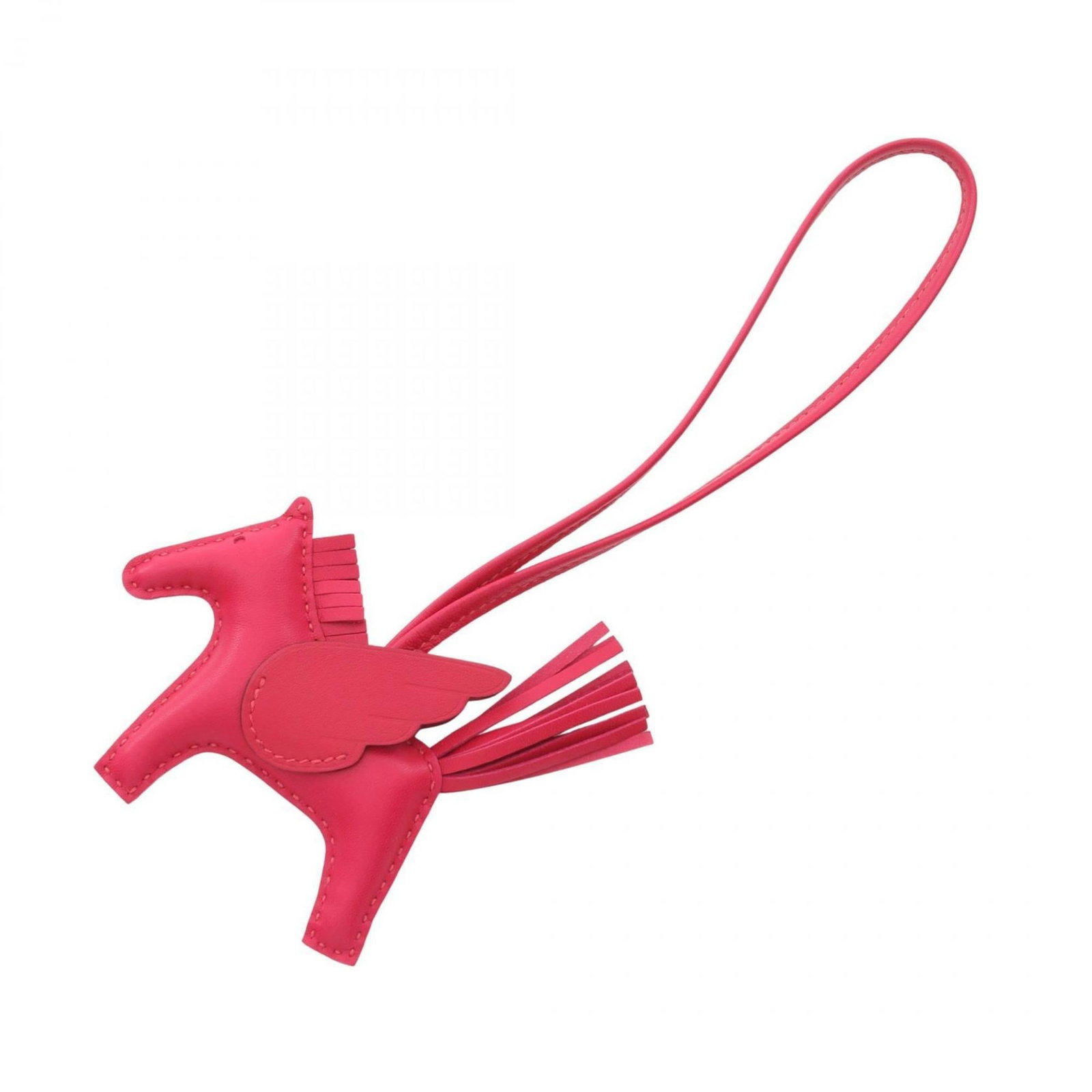 Hermes Rodeo Pegasus PM Leather Charm Accessory in Veau and Agneau with Pink Tones: Hermes Rodeo Pegasus PM Leather Charm Accessory in Veau and Agneau with Pink Tones Elevate your style with the iconic Hermes Rodeo Pegasus PM Leather Charm Accessory, boasting a sleek Veau and Agneau