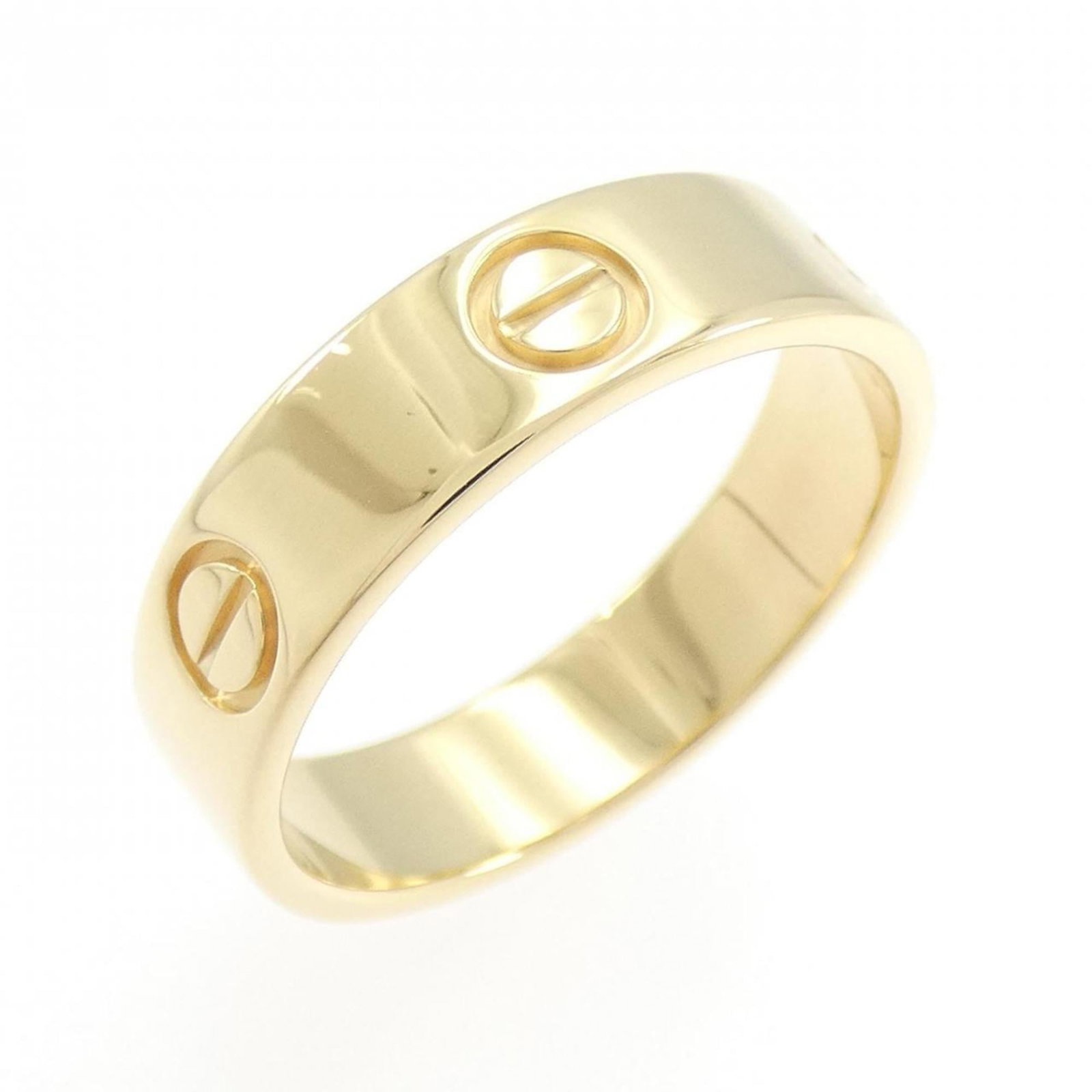 Cartier 18k Yellow Gold Band Ring: Cartier 18k Yellow Gold Band Ring A stunning Cartier band ring in 18k yellow gold, perfect for adding a touch of elegance to any outfit. With its classic design and high-quality craftsmanship, this pi
