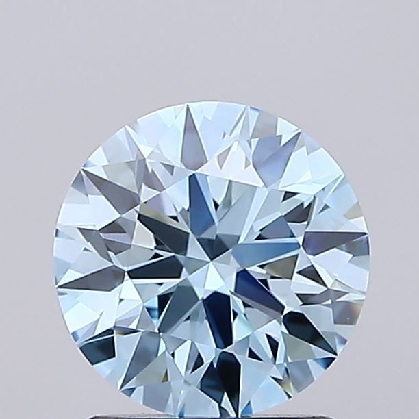 IGI Round 1.52ct Fancy Vivid Blue VVS2 Ideal Loose Lab Diamond: IGI Round 1.52ct Fancy Vivid Blue VVS2 Ideal Loose Lab Diamond Experience the breathtaking beauty of this exquisite, lab-grown Fancy Vivid Blue diamond, certified by IGI and boasting exceptional