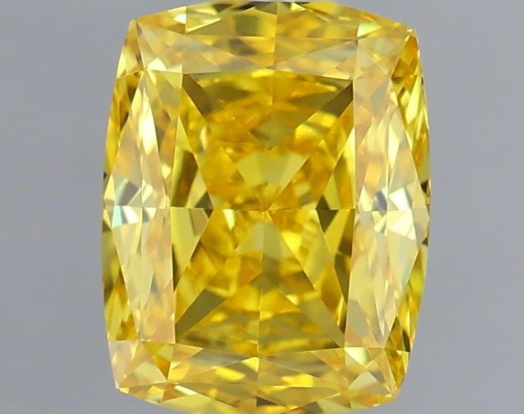 Loose Lab Diamond - IGI Cushion Modified 1.02ct Fancy Vivid Yellow VVS2: Loose Lab Diamond - IGI Cushion Modified 1.02ct Fancy Vivid Yellow VVS2 A truly unique and radiant gemstone, this 1.02ct Fancy Vivid Yellow Lab diamond boasts exceptional color and clarity, with a vib