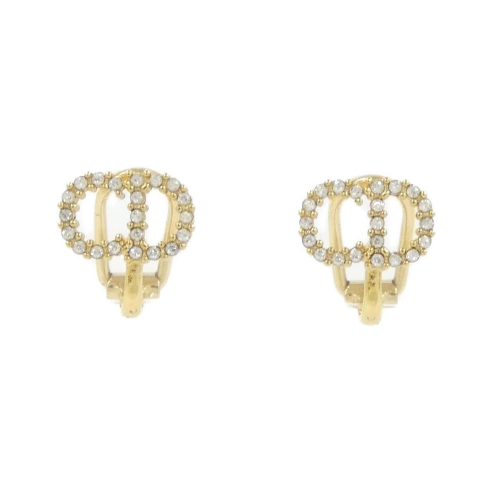 Dior Clip Earrings: Dior Clip Earrings Elevate your everyday style with these stunning Dior Clip Earrings, expertly crafted in clear and gold finishes that add a touch of sophistication to any outfit. With their sleek de