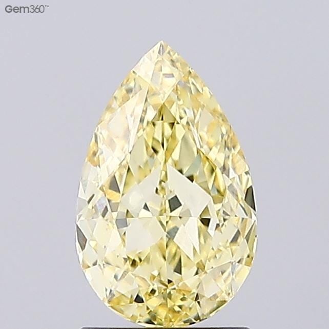 Loose Lab Diamond - IGI Pear 1.59ct Fancy Intense Yellow VVS2: Loose Lab Diamond - IGI Pear 1.59ct Fancy Intense Yellow VVS2 Experience the vibrant warmth of a genuine lab-grown diamond, boasting an impressive 1.59 carat Fancy Intense Yellow color and