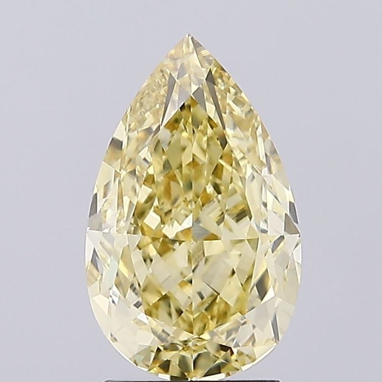 Loose Lab Diamond - IGI Pear 3.02ct Fancy Intense Yellow VVS2: Loose Lab Diamond - IGI Pear 3.02ct Fancy Intense Yellow VVS2 Experience the vibrant warmth of a genuine lab-grown diamond, boasting an impressive 3.02 carats of Fancy Intense Yellow color and