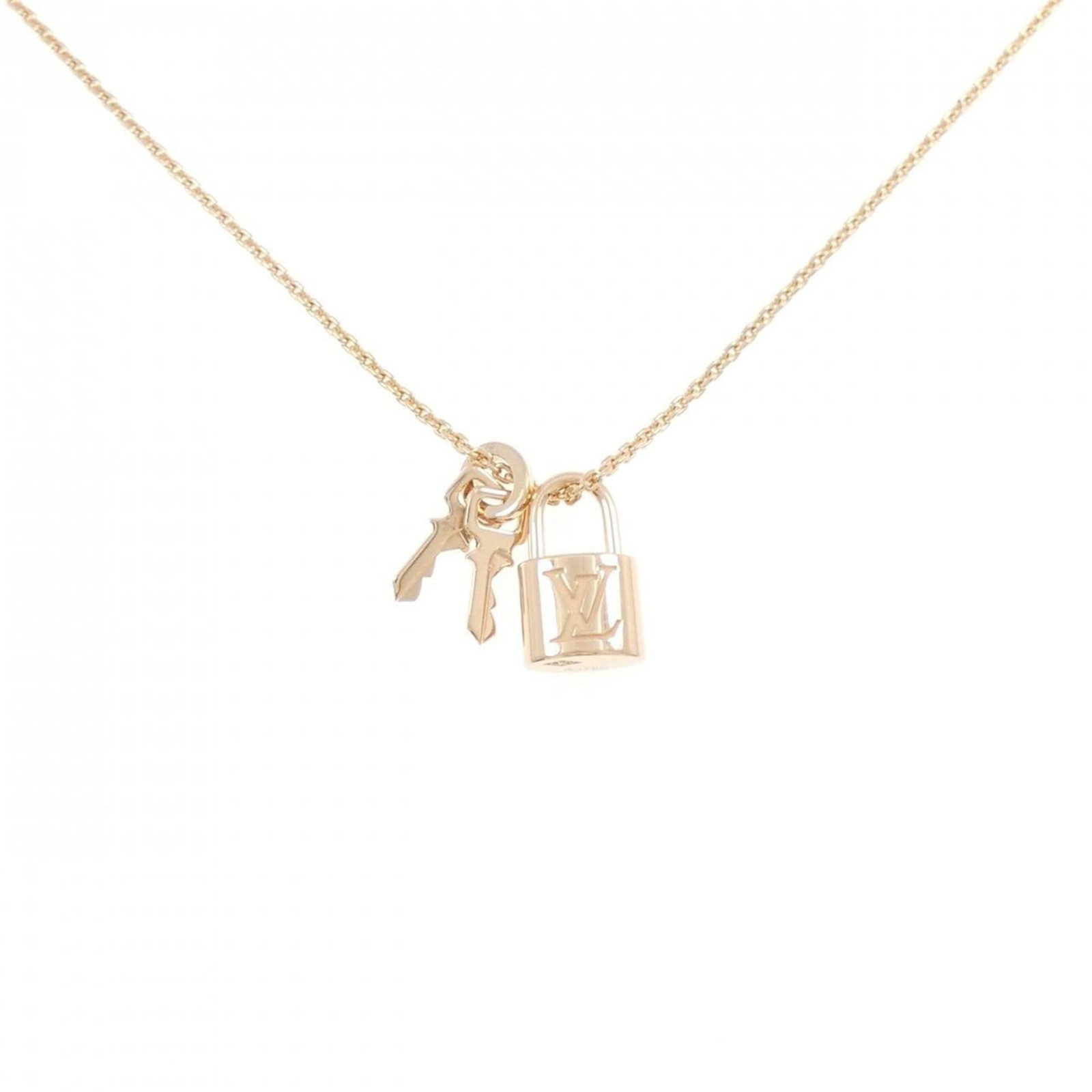Necklace Louis Vuitton Pendentif Lockit: Necklace Louis Vuitton Pendentif Lockit A stunning Louis Vuitton Pendentif Lockit necklace in pink gold (18K) adds a touch of luxury to any outfit. With its classic design and iconic monogram pattern,