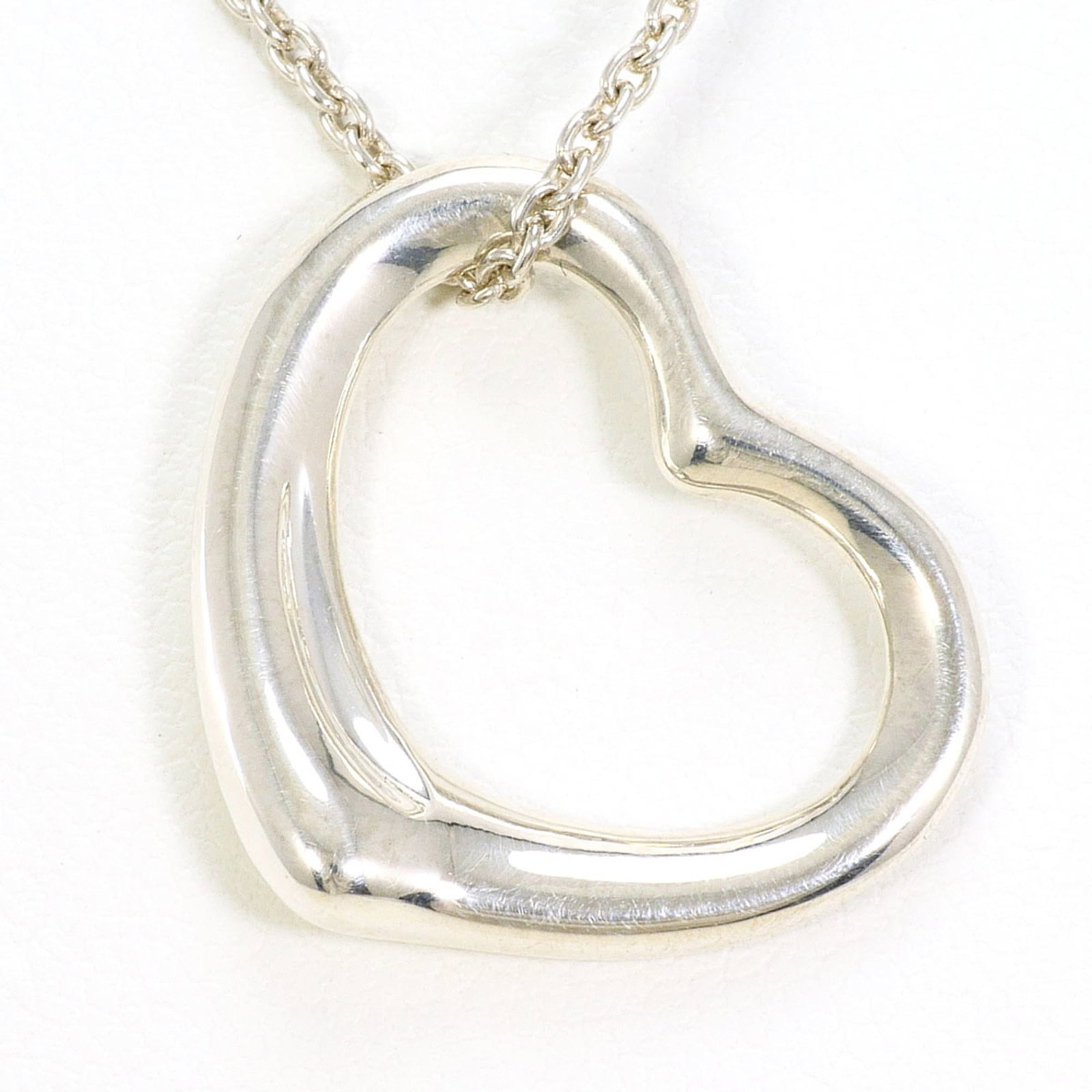 Gift Wrapping Available - Tiffany & Co. Open Heart Sterling Silver Necklace - Approx. 16.5 inches -: Gift Wrapping Available - Tiffany & Co. Open Heart Sterling Silver Necklace - Approx. 16.5 inches - Total Weight: 5.4g - Free Shipping - Like New Elegantly crafted with sterling silver, this 16.5-inch