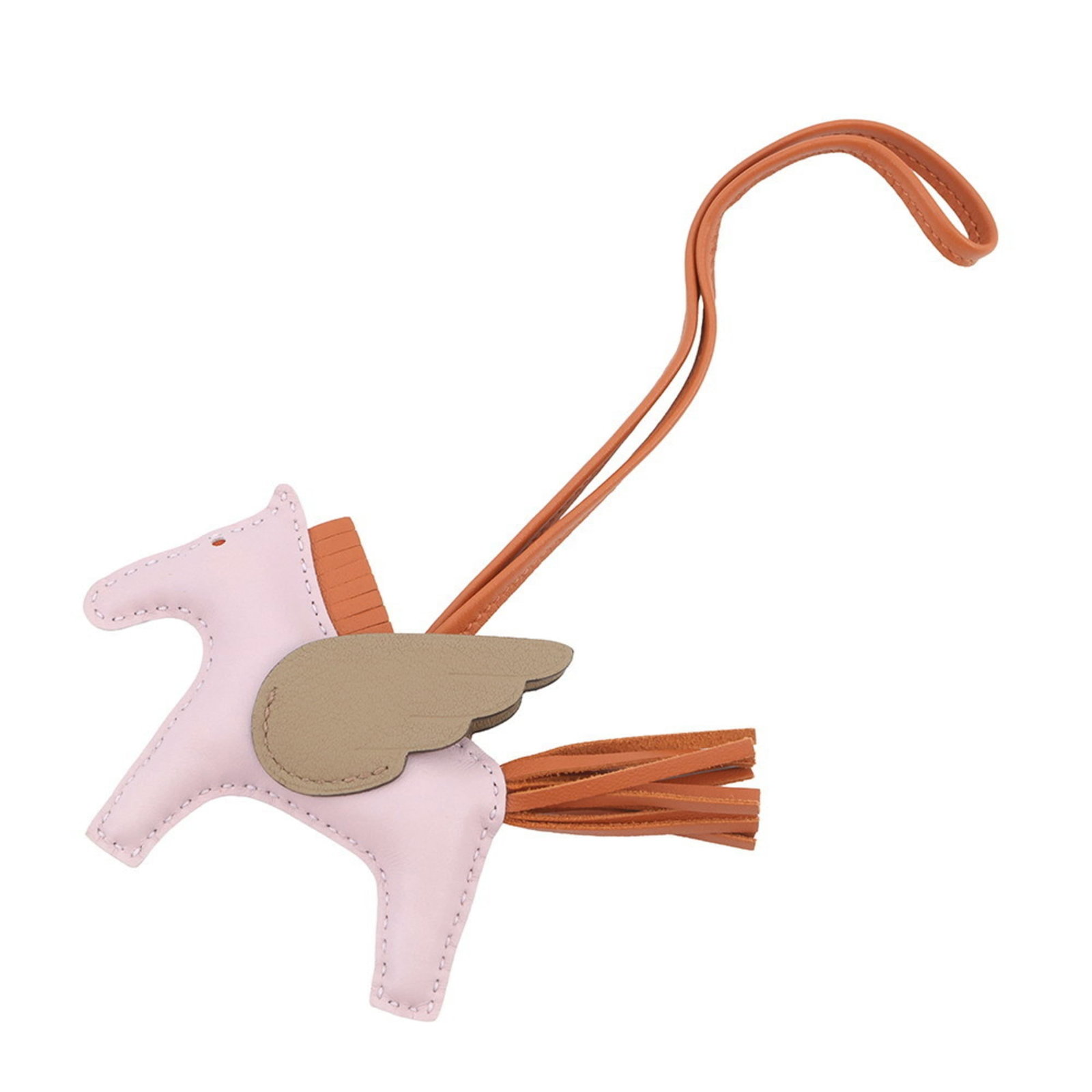 Hermes Leather Handbag Charm: Hermes Leather Handbag Charm A rare and coveted piece from the iconic French fashion house, this Hermes leather handbag charm boasts luxurious lambskin material and a sleek design that exudes timeless