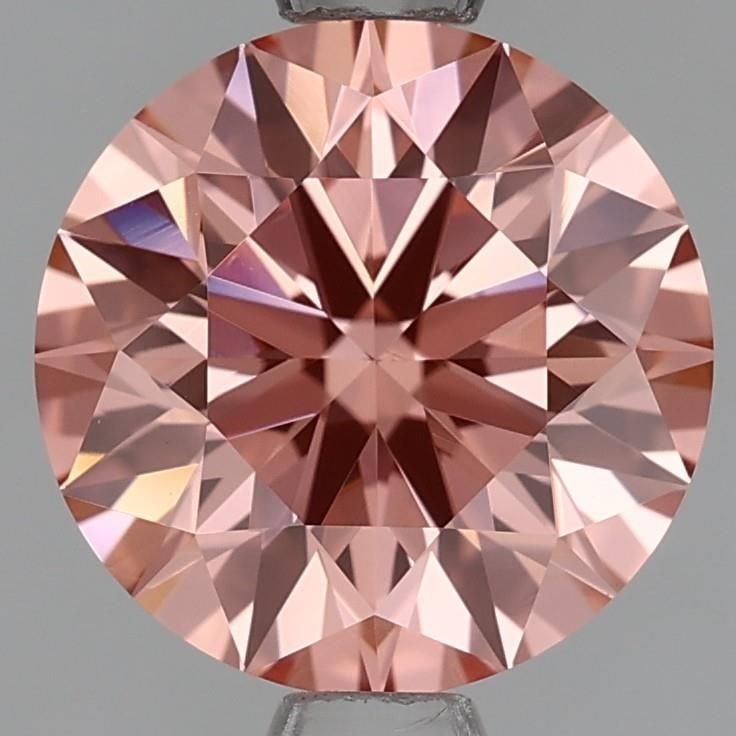 Loose Lab Diamond - Round 1.54ct Fancy Orangey Pink VVS2: Loose Lab Diamond - Round 1.54ct Fancy Orangey Pink VVS2 Experience the vibrant beauty of a lab-grown diamond, boasting an exceptional 1.54ct Fancy Orangey Pink hue that's sure to turn heads. With its