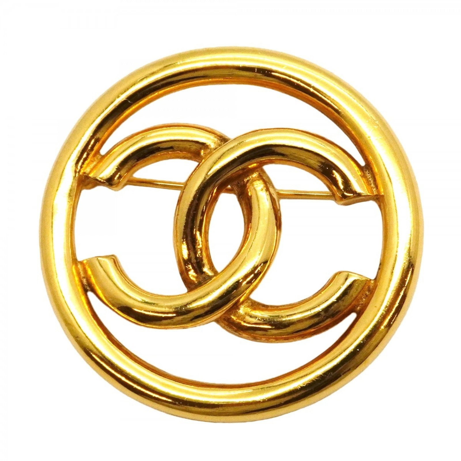 Plating Chanel Brooch Gold: Plating Chanel Brooch Gold A stunning gold-plated Chanel brooch, adding a touch of luxury to any outfit. With its sleek design and 4.38cm x 4.47cm size, this piece is perfect for making a statement. I