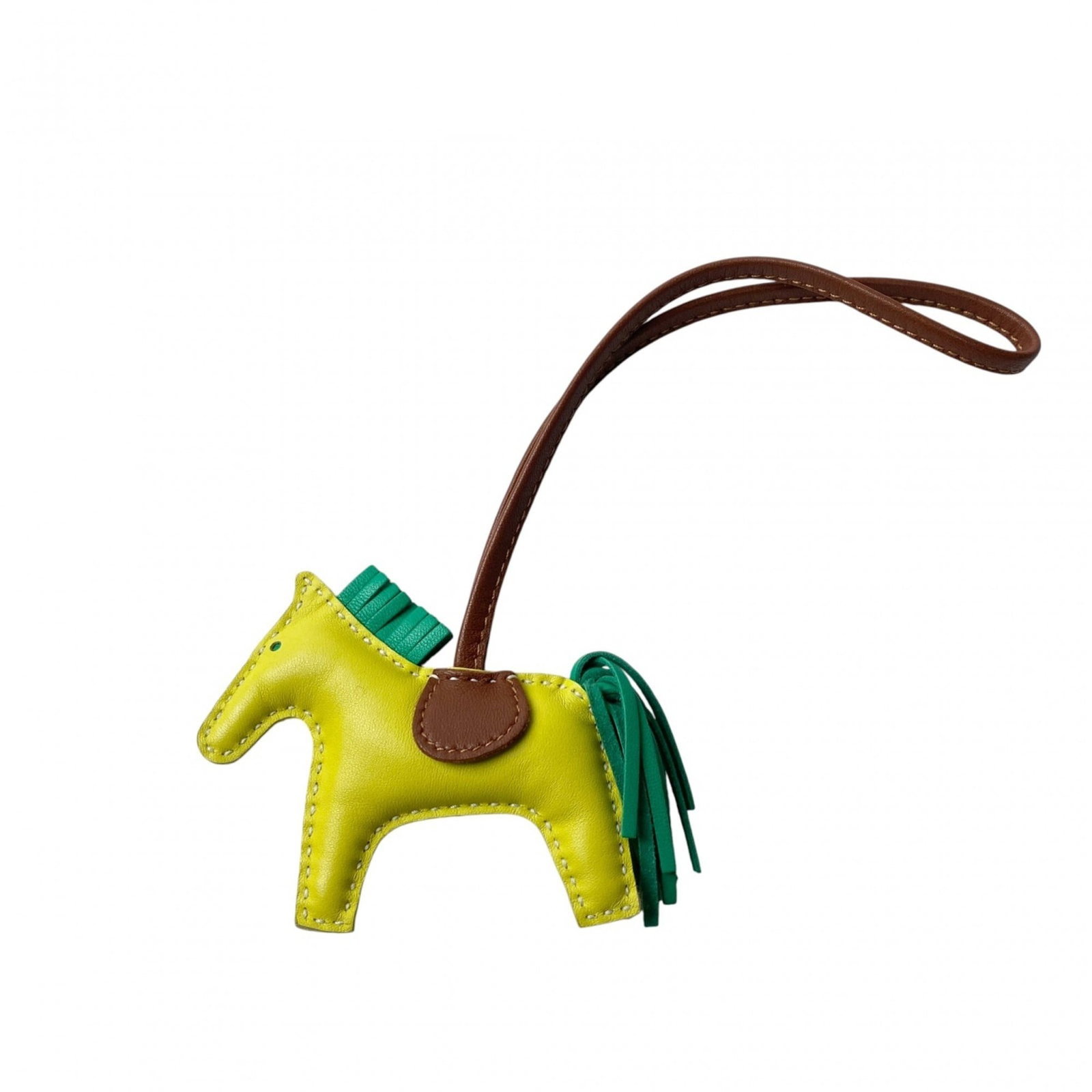 Hermes Leather Handbag Charm: Hermes Leather Handbag Charm A vibrant multi-color leather charm, reminiscent of the iconic handbags from Herm?s, adds a touch of luxury to any accessory. Made from high-quality leather and in mint co