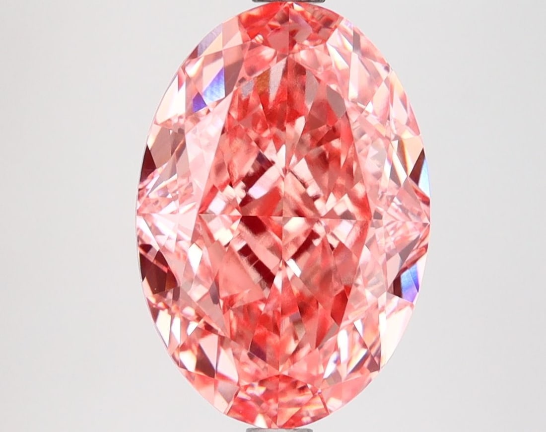 IGI Oval 4.25ct Fancy Vivid Pink VVS2 Loose Lab Diamond (1 of 1)