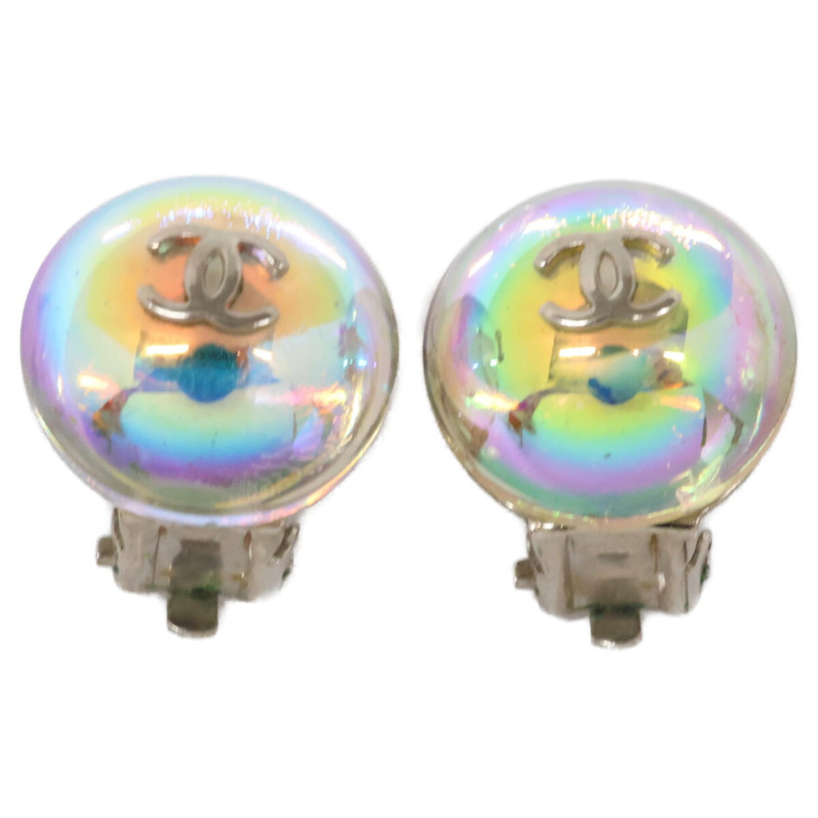 Chanel Clip Earrings in Metal: Chanel Clip Earrings in Metal Elevate your everyday style with these chic Chanel clip earrings in silver metal. With their sleek design and durable construction, they're perfect for adding a touch of