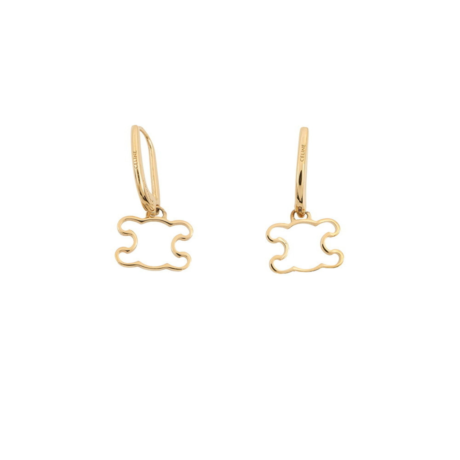 Celine Drop Earrings in Gold Plating: Celine Drop Earrings in Gold Plating Elevate your everyday style with these stunning Celine drop earrings in gold plating, boasting a sleek and modern design that adds a touch of luxury to any outfit.