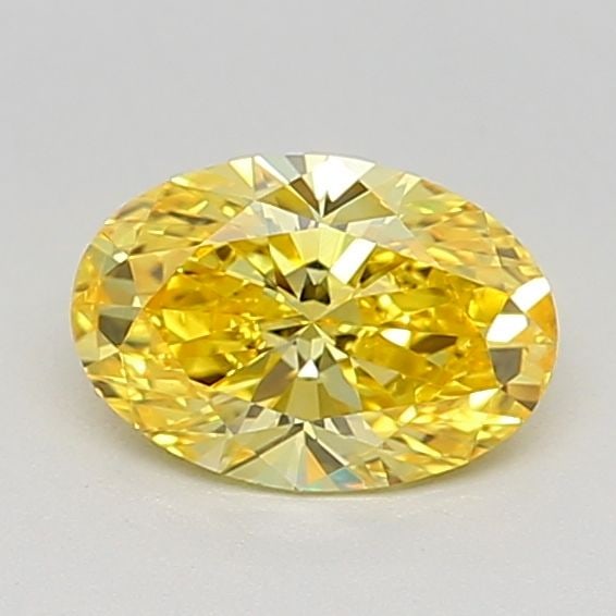 IGI Oval 0.84ct Fancy Vivid Yellow VVS2 Loose Lab Diamond: IGI Oval 0.84ct Fancy Vivid Yellow VVS2 Loose Lab Diamond Experience the radiant beauty of a lab-grown diamond, certified by the International Gemological Institute (IGI) as Fancy Vivid Yellow with ex