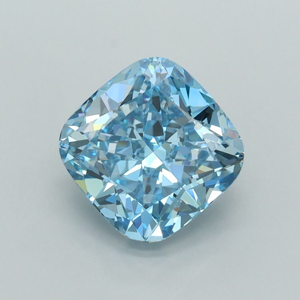 Loose Lab Diamond - IGI Cushion Modified 2.03ct Fancy Vivid Blue VVS1: Loose Lab Diamond - IGI Cushion Modified 2.03ct Fancy Vivid Blue VVS1 Experience the rare beauty of a Fancy Vivid Blue lab diamond, certified by IGI as 2.03ct in size and boasting exceptional clarity
