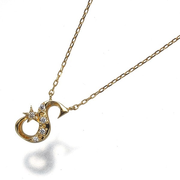 Yg Star Jewelry Necklace Diamond 0.01Ct Alphabet Initial S 18K: Yg Star Jewelry Necklace Diamond 0.01Ct Alphabet Initial S 18K Elevate your style with the Yg Star Jewelry Necklace, boasting a stunning 0.01ct diamond pendant in elegant yellow gold. This exquisite p