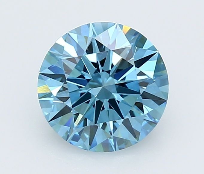 IGI Round 2.02ct Fancy Vivid Blue VVS2 Ideal Loose Lab Diamond: IGI Round 2.02ct Fancy Vivid Blue VVS2 Ideal Loose Lab Diamond Experience the breathtaking beauty of a lab-grown Fancy Vivid Blue diamond, certified by IGI and boasting exceptional clarity, cut, and p