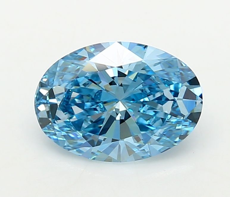 IGI Oval 1.53ct Fancy Vivid Blue VVS1 Loose Lab Diamond: IGI Oval 1.53ct Fancy Vivid Blue VVS1 Loose Lab Diamond Experience the rare beauty of a Fancy Vivid Blue lab diamond, boasting exceptional clarity and polish with its VVS1 certification and EX symmetr