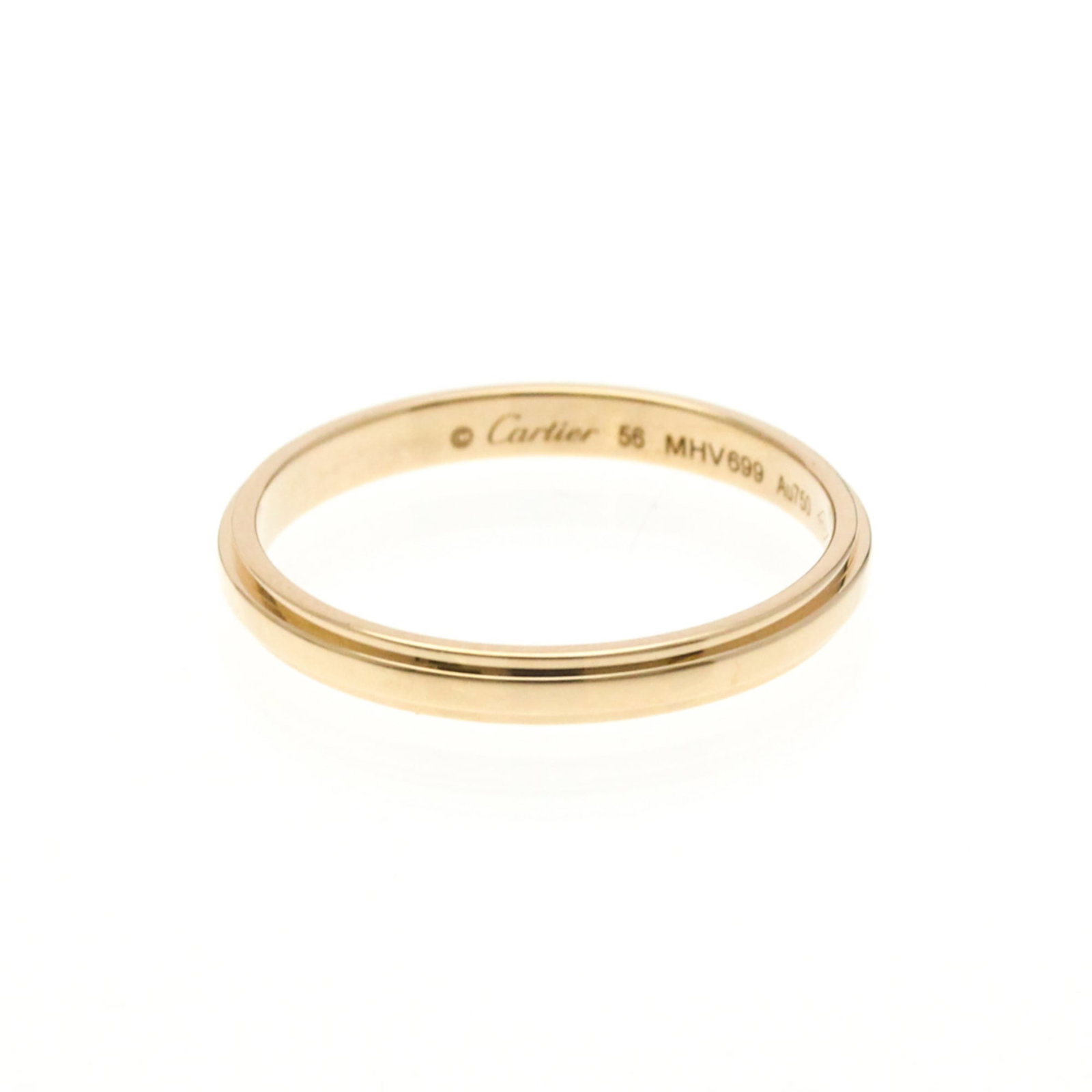 Pink Gold 18k Cartier Band Ring: Pink Gold 18k Cartier Band Ring Elevate your style with this stunning 18k pink gold Cartier band ring, boasting sleek lines and a sophisticated touch. With its delicate 2.5mm width and comfortable fit
