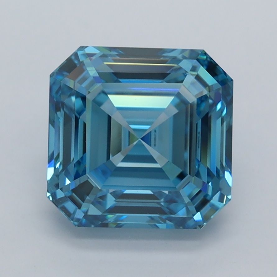 IGI Asscher 3.04ct Fancy Vivid Blue VVS2 Loose Lab Diamond: IGI Asscher 3.04ct Fancy Vivid Blue VVS2 Loose Lab Diamond Experience the rare beauty of a Fancy Vivid Blue diamond, one of the most coveted colors in the world of gemstones. This stunning 3.04ct IGI-