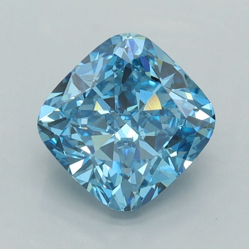 Loose Lab Diamond - IGI Cushion Modified 2.02ct Fancy Vivid Blue VVS2: Loose Lab Diamond - IGI Cushion Modified 2.02ct Fancy Vivid Blue VVS2 Experience the rare beauty of a Fancy Vivid Blue lab-grown diamond, certified by IGI as a 2.02ct Cushion Modified gemstone with